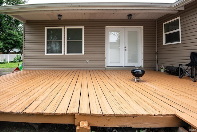 1416 State St, Vincennes, IN 47591 - wooden deck featuring french doors