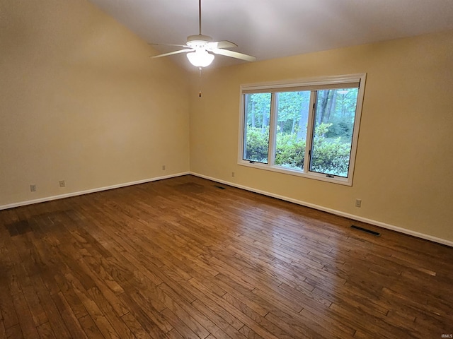 1327 Timberlake Rd, Evansville, IN 47710 - spare room with dark wood-type flooring, baseboards, and a ceiling fan