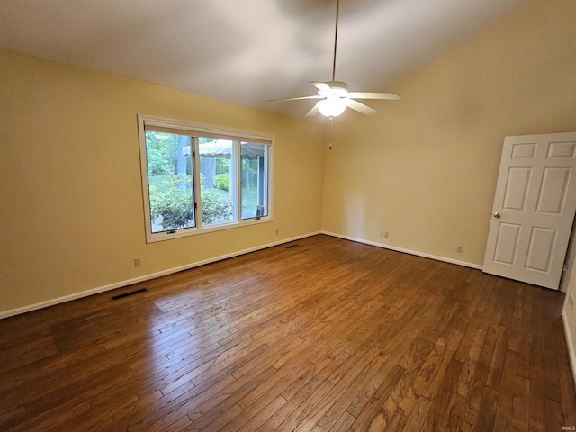 1327 Timberlake Rd, Evansville, IN 47710 - unfurnished room featuring dark wood-style floors, ceiling fan, and baseboards