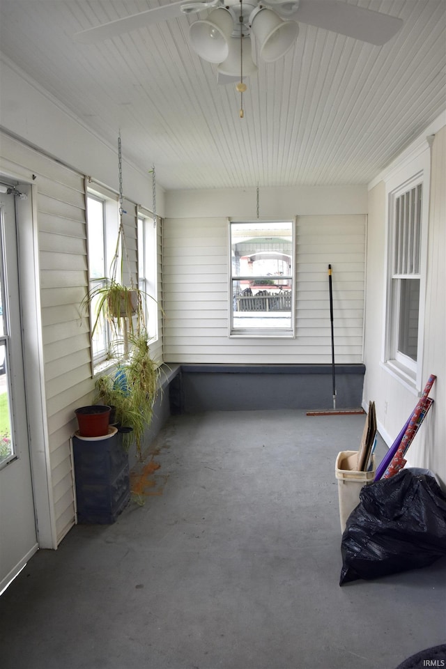 344 W 4th St, Jasper, IN 47546 - unfurnished sunroom with healthy amount of natural light and a ceiling fan