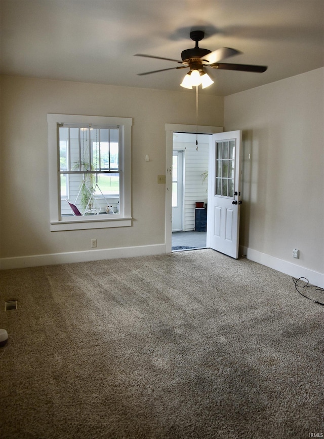 344 W 4th St, Jasper, IN 47546 - carpeted empty room featuring ceiling fan and baseboards