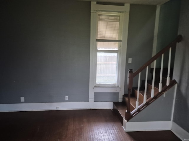 435 N Main St, Mulberry, IN 46058 - staircase with hardwood / wood-style flooring and baseboards