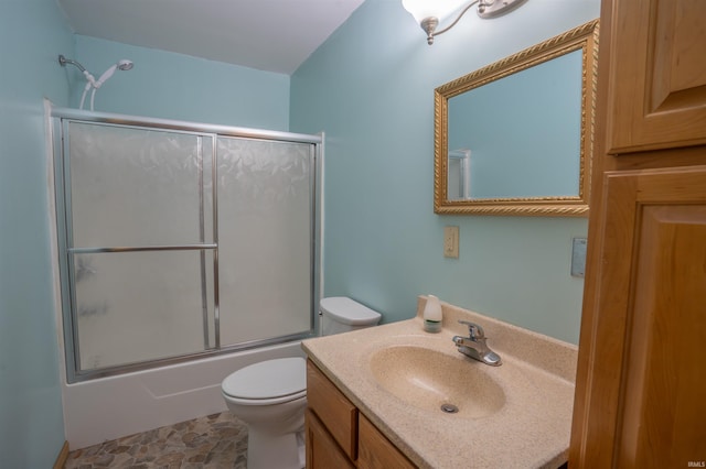 7768 S 100 W, North Judson, IN 46366 - bathroom featuring toilet, vanity, and combined bath / shower with glass door