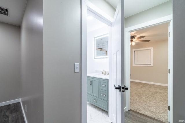 608 Union St, Lagrange, IN 46761 - hall with a sink and baseboards