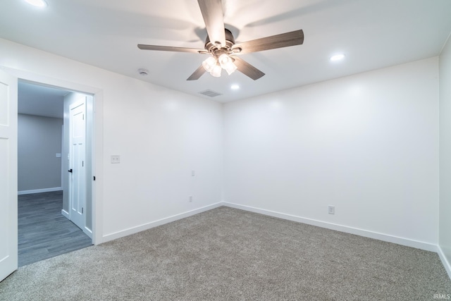 608 Union St, Lagrange, IN 46761 - unfurnished room with carpet, a ceiling fan, recessed lighting, and baseboards