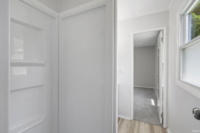1813 Crescent Dr, Warsaw, IN 46580 - bathroom with wood finished floors and baseboards