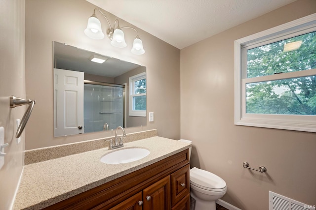 2213 Old Oak Dr, West Lafayette, IN 47906 - full bath with vanity, toilet, and an enclosed shower