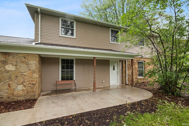 2213 Old Oak Dr, West Lafayette, IN 47906 - back of property featuring stone siding