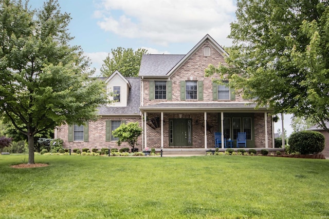 917 E Mill Creek Rd, Greensburg, IN 47240 - traditional-style home with a porch, brick siding, and a front yard