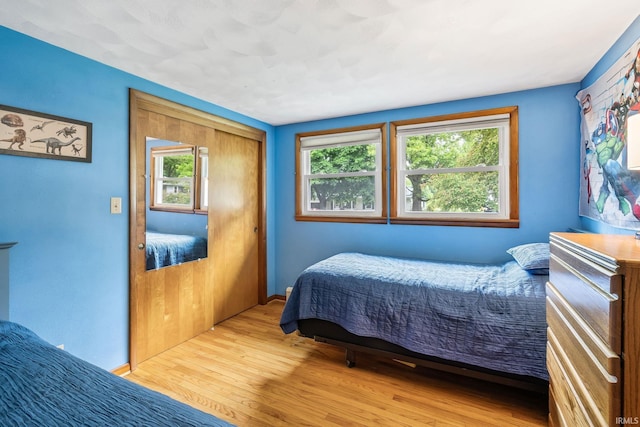 907 N Orchard Dr, North Manchester, IN 46962 - bedroom with wood finished floors, a closet, and baseboards