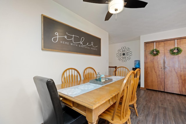 3705 E Forest Glen Ave, Leesburg, IN 46538 - dining space featuring wood finished floors and ceiling fan