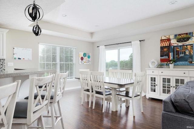 1154 S Deer Run, Ellettsville, IN 47429 - dining space featuring dark wood-style floors, recessed lighting, and baseboards