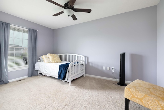 1154 S Deer Run, Ellettsville, IN 47429 - carpeted bedroom featuring baseboards and ceiling fan
