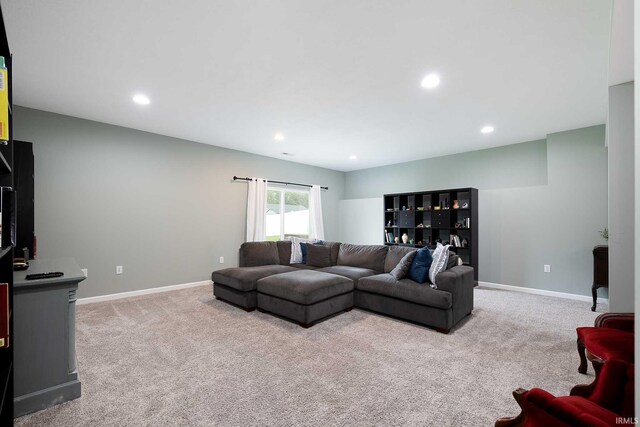 1154 S Deer Run, Ellettsville, IN 47429 - carpeted living room featuring recessed lighting and baseboards