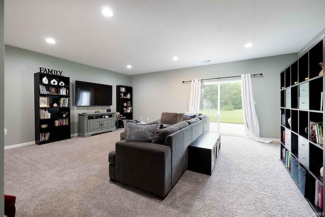 1154 S Deer Run, Ellettsville, IN 47429 - carpeted living area featuring recessed lighting and baseboards