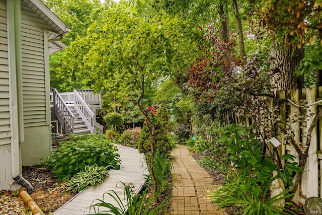 70 Mayflower Ct, Lafayette, IN 47909 - view of yard with a deck and stairway
