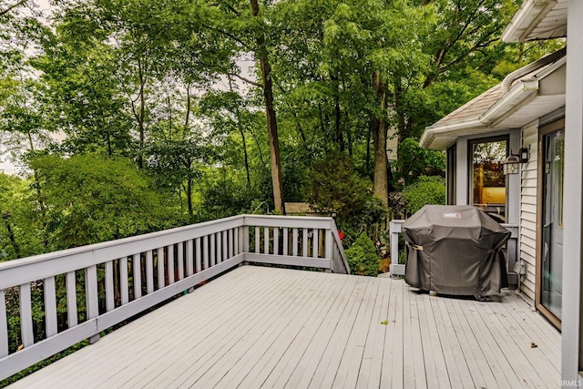 70 Mayflower Ct, Lafayette, IN 47909 - wooden terrace with area for grilling and view of scattered trees