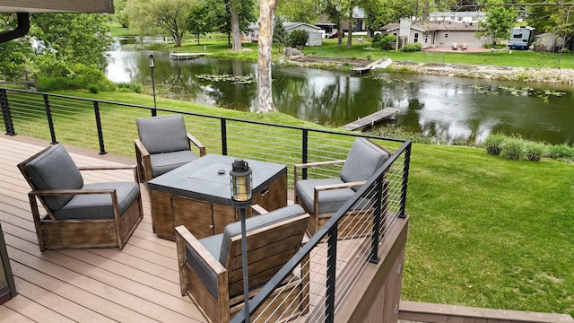 4630 E Armstrong Rd, Leesburg, IN 46538 - wooden deck with a water view and a yard