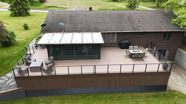 4630 E Armstrong Rd, Leesburg, IN 46538 - back of house with outdoor dining space and a balcony