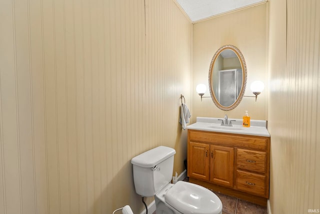 726 S Johnson, Bluffton, IN 46714 - bathroom with vanity, toilet, and tile patterned flooring