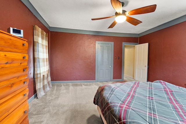726 S Johnson, Bluffton, IN 46714 - bedroom with carpet, a ceiling fan, and baseboards