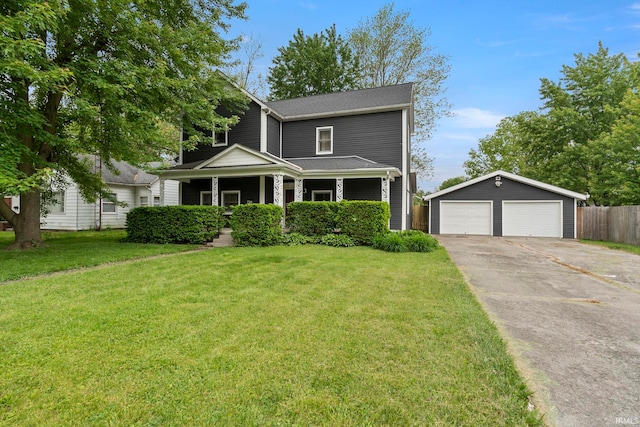 726 S Johnson, Bluffton, IN 46714 - view of front of property featuring an outbuilding, a garage, and covered porch