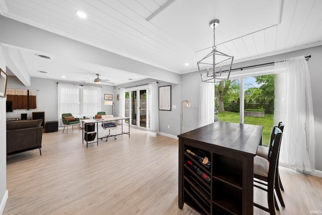 1718 Churchill Dr, South Bend, IN 46617 - dining room with plenty of natural light, recessed lighting, light wood-type flooring, baseboards, and ornamental molding