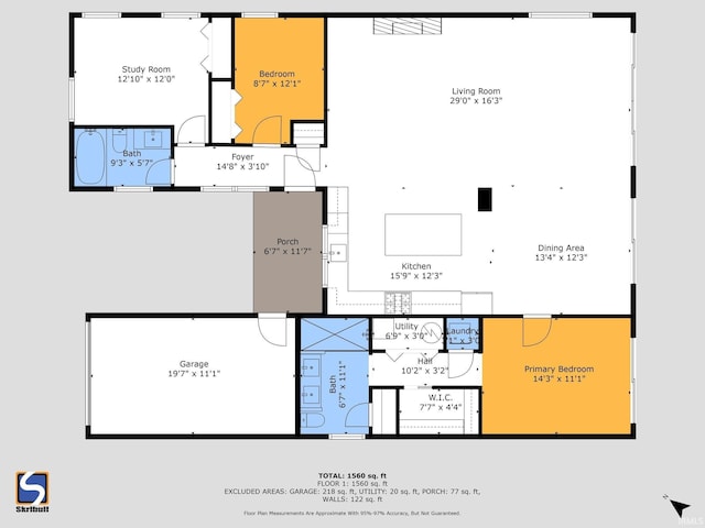 1718 Churchill Dr, South Bend, IN 46617 - floor plan / room layout