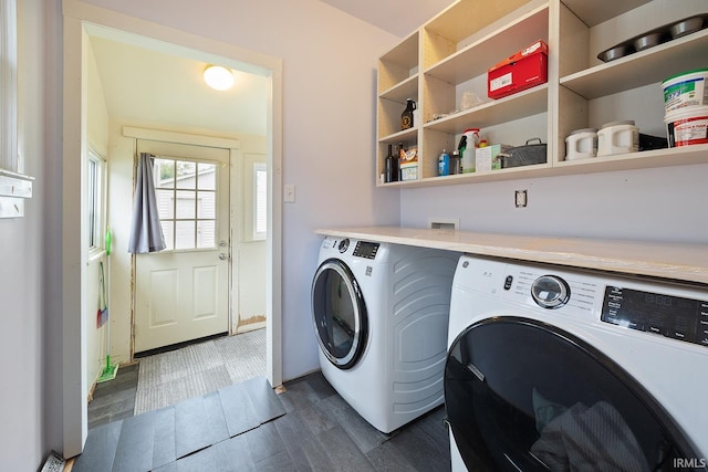1413 Franklin St, Lafayette, IN 47905 - washroom featuring separate washer and dryer and dark wood-type flooring