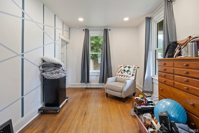 1413 Franklin St, Lafayette, IN 47905 - sitting room featuring wood finished floors, baseboards, and recessed lighting