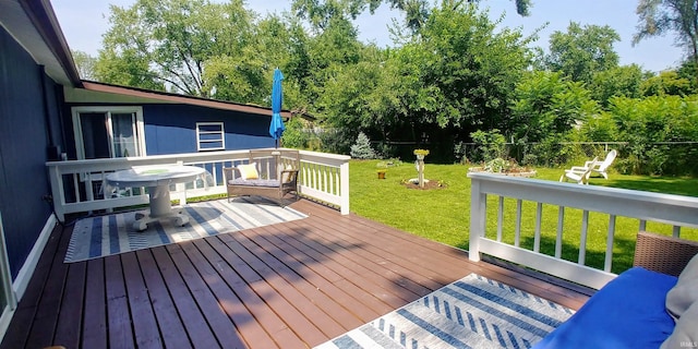 0731 S June Dr, Cromwell, IN 46732 - wooden terrace featuring view of scattered trees