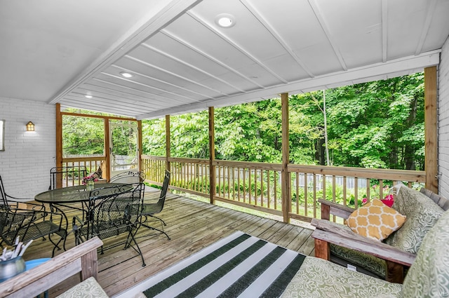 59483 Clover Rd, Mishawaka, IN 46544 - wooden terrace featuring outdoor dining space