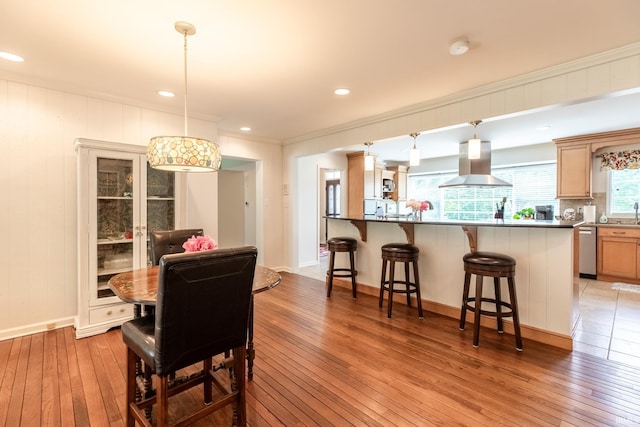 4000 E Stonegate Dr, Bloomington, IN 47401 - dining room with light wood-style flooring and baseboards