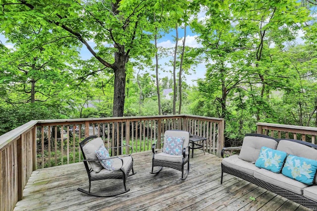 2210 S Laurelwood Cir, Bloomington, IN 47401 - deck featuring an outdoor hangout area