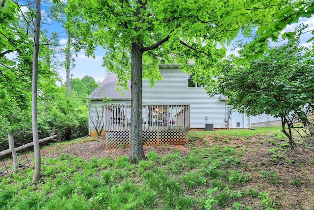 2210 S Laurelwood Cir, Bloomington, IN 47401 - rear view of property with a wooden deck and cooling unit