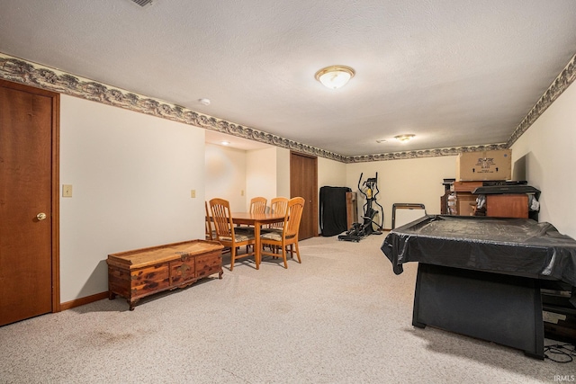 50576 W Park Ln, Granger, IN 46530 - recreation room featuring carpet, pool table, and a textured ceiling