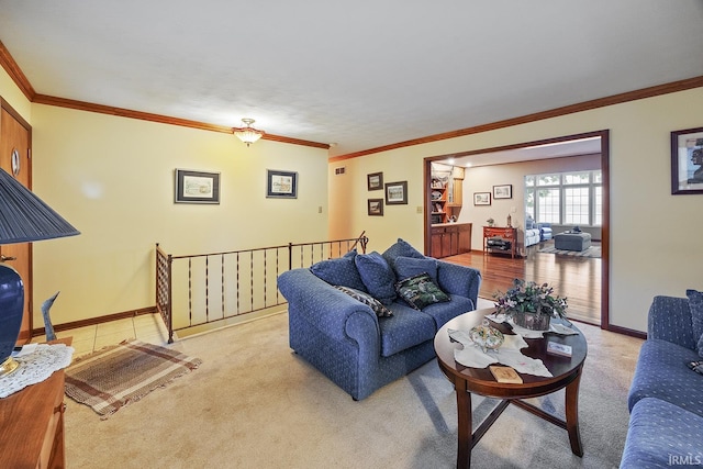 8818 N 1132 W, Monticello, IN 47960 - living area with light colored carpet and crown molding