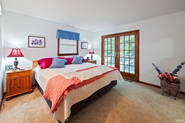 8818 N 1132 W, Monticello, IN 47960 - bedroom with light carpet, access to exterior, and baseboards