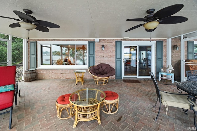8818 N 1132 W, Monticello, IN 47960 - sunroom featuring ceiling fan