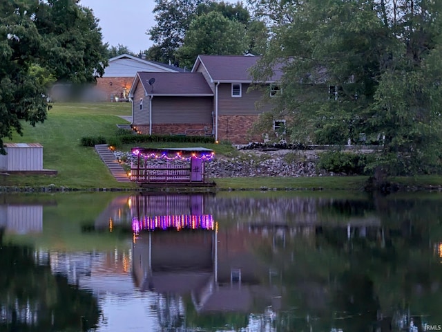 2124 Lakeview Dr, Washington, IN 47501 - dock area featuring a water view and a yard