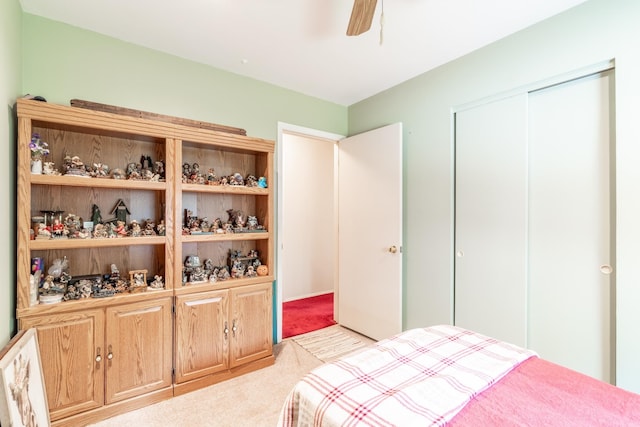 705 W W Spg, Fremont, IN 46737 - carpeted bedroom featuring a closet and ceiling fan