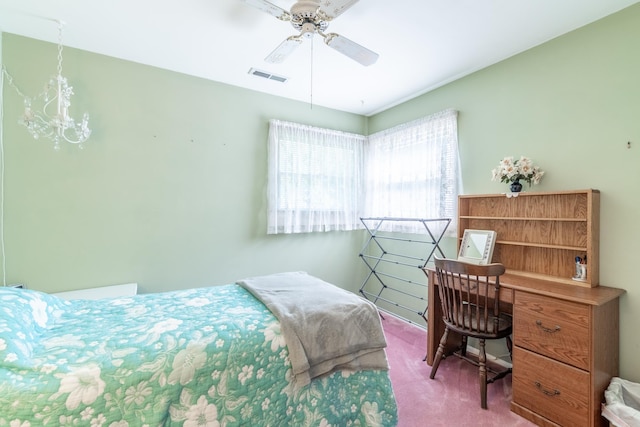 705 W W Spg, Fremont, IN 46737 - bedroom with carpet and a ceiling fan