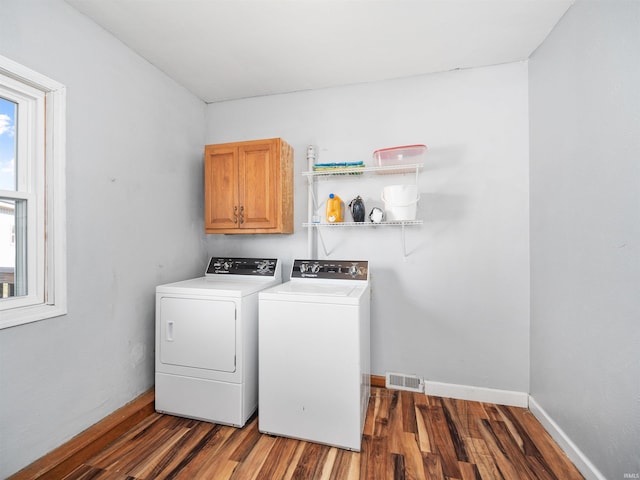 3780 S 550 E, Hamilton, IN 46742 - laundry room featuring cabinet space, wood finished floors, washer and clothes dryer, and baseboards
