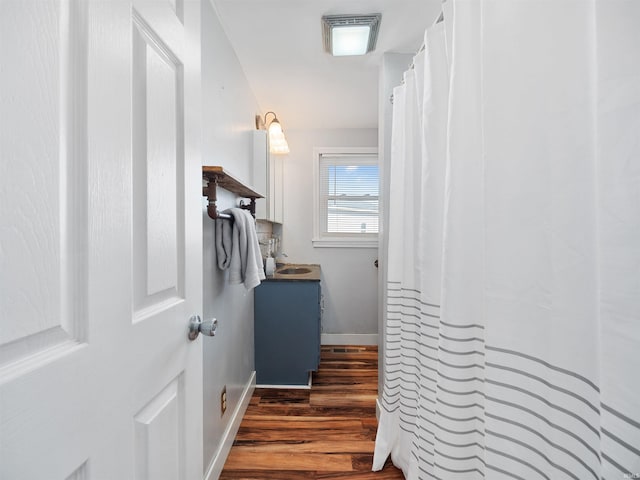 3780 S 550 E, Hamilton, IN 46742 - hallway with wood finished floors, baseboards, and a sink