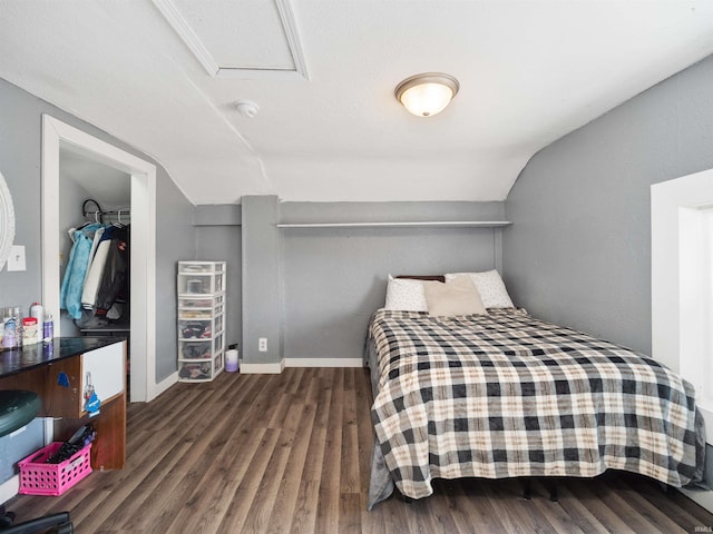 3780 S 550 E, Hamilton, IN 46742 - bedroom with wood finished floors, vaulted ceiling, baseboards, and a closet