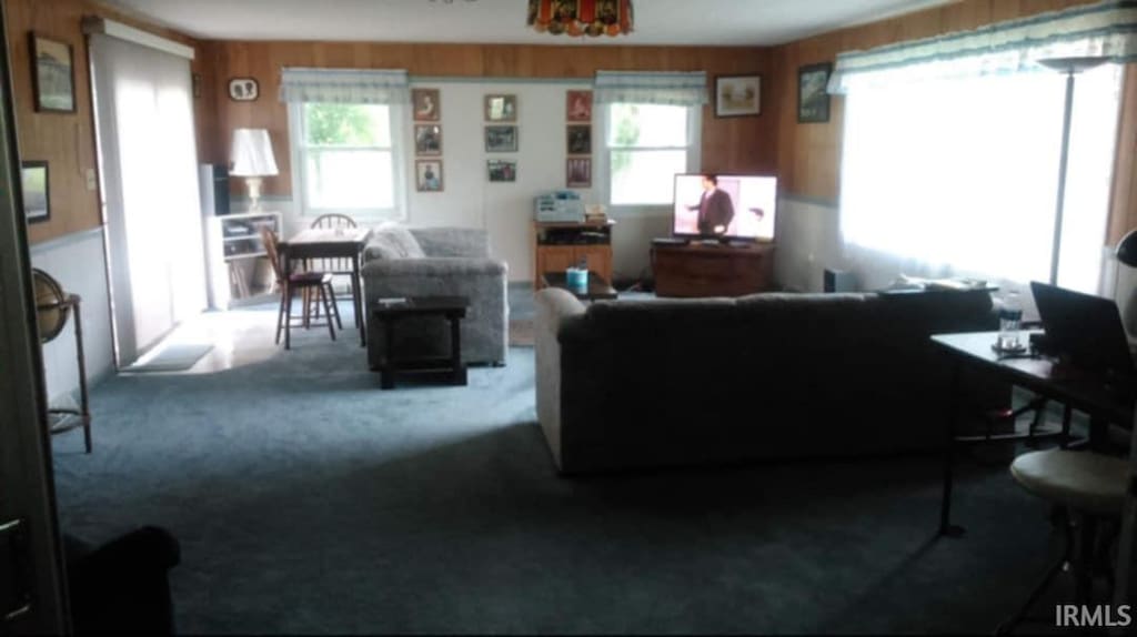 9331 W 310 N, Delphi, IN 46923 - living area with carpet flooring and an office area