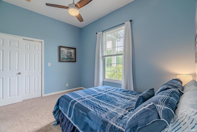 11600 S 700 E, Lafontaine, IN 46940 - bedroom featuring carpet, multiple windows, baseboards, and a ceiling fan
