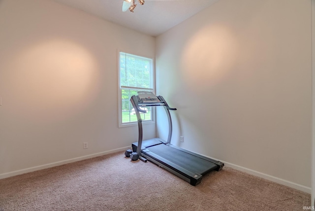11600 S 700 E, Lafontaine, IN 46940 - workout room featuring carpet and baseboards
