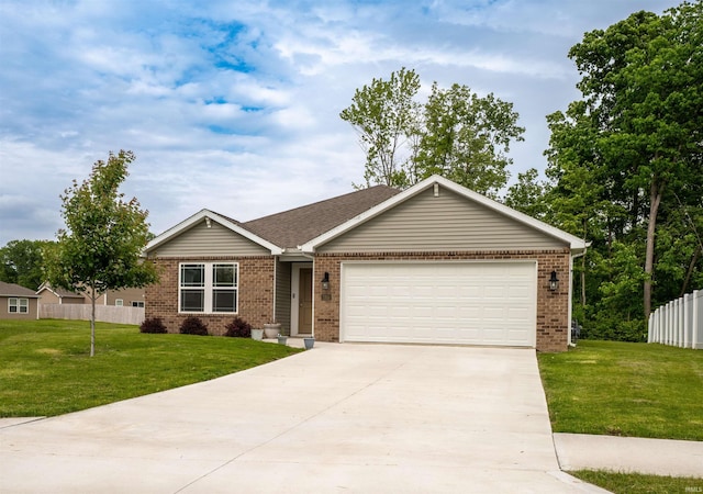 1208 Mount Isa Pl, Fort Wayne, IN 46845 - ranch-style home featuring concrete driveway, brick siding, and an attached garage