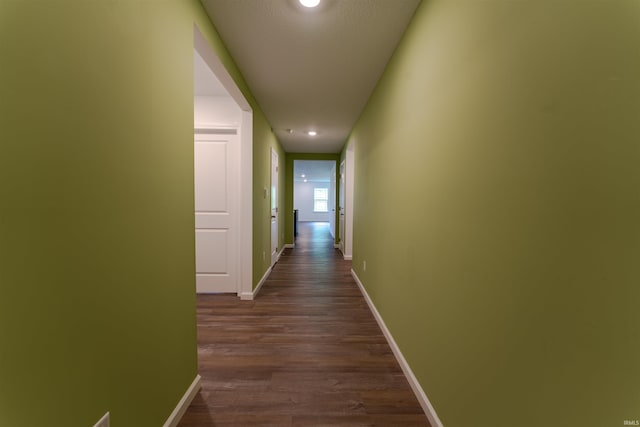 1208 Mount Isa Pl, Fort Wayne, IN 46845 - hallway featuring dark wood finished floors, baseboards, and recessed lighting